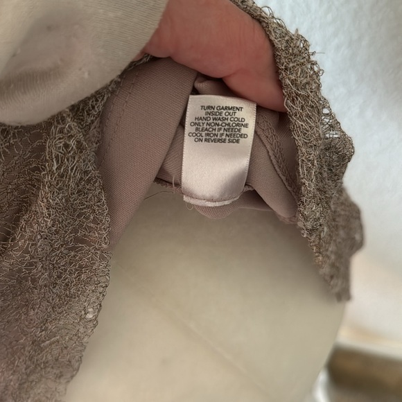 Christopher & Bank Sparkly, Lacy, Taupe Tank Top - Picture 8 of 8